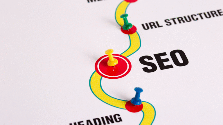 Illustrated roadmap showing steps of local SEO strategy for small businesses in Toronto